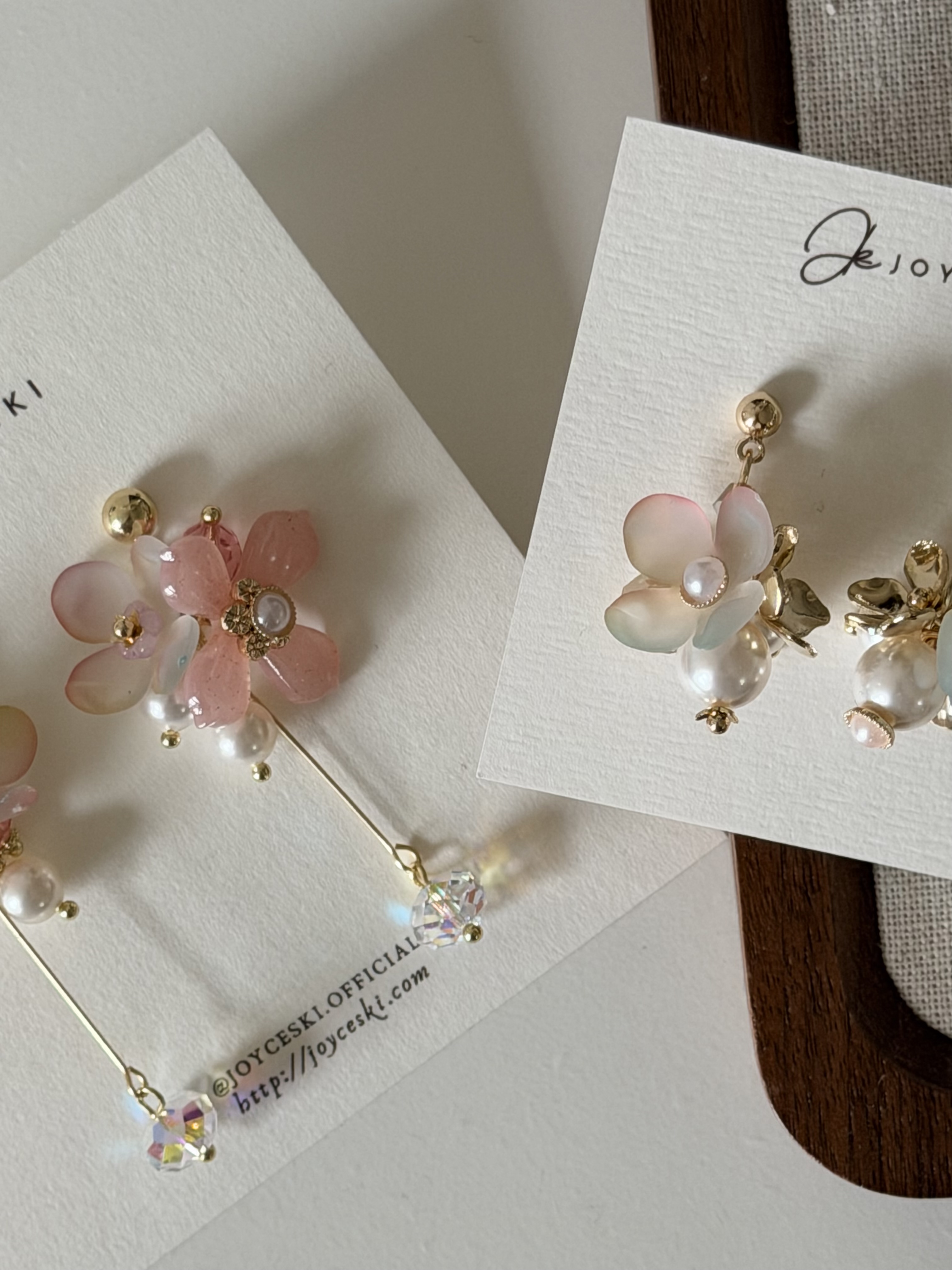 日本花語系列耳環/漸變櫻花粉紅花朵款