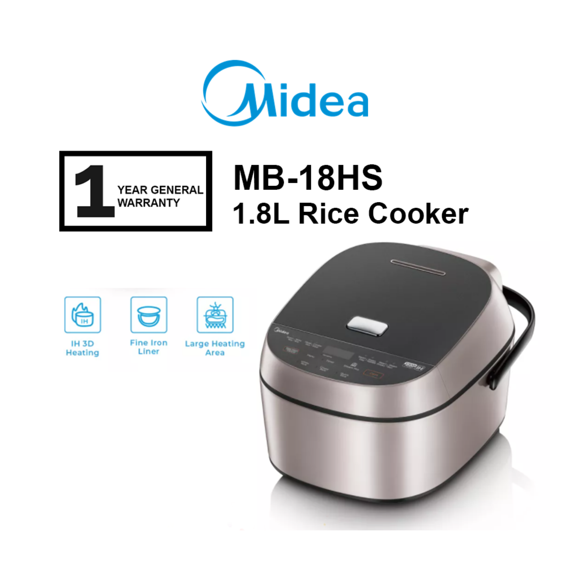Midea 1.8L IH 3D Heating Digital Rice Cooker (MB-18HS)