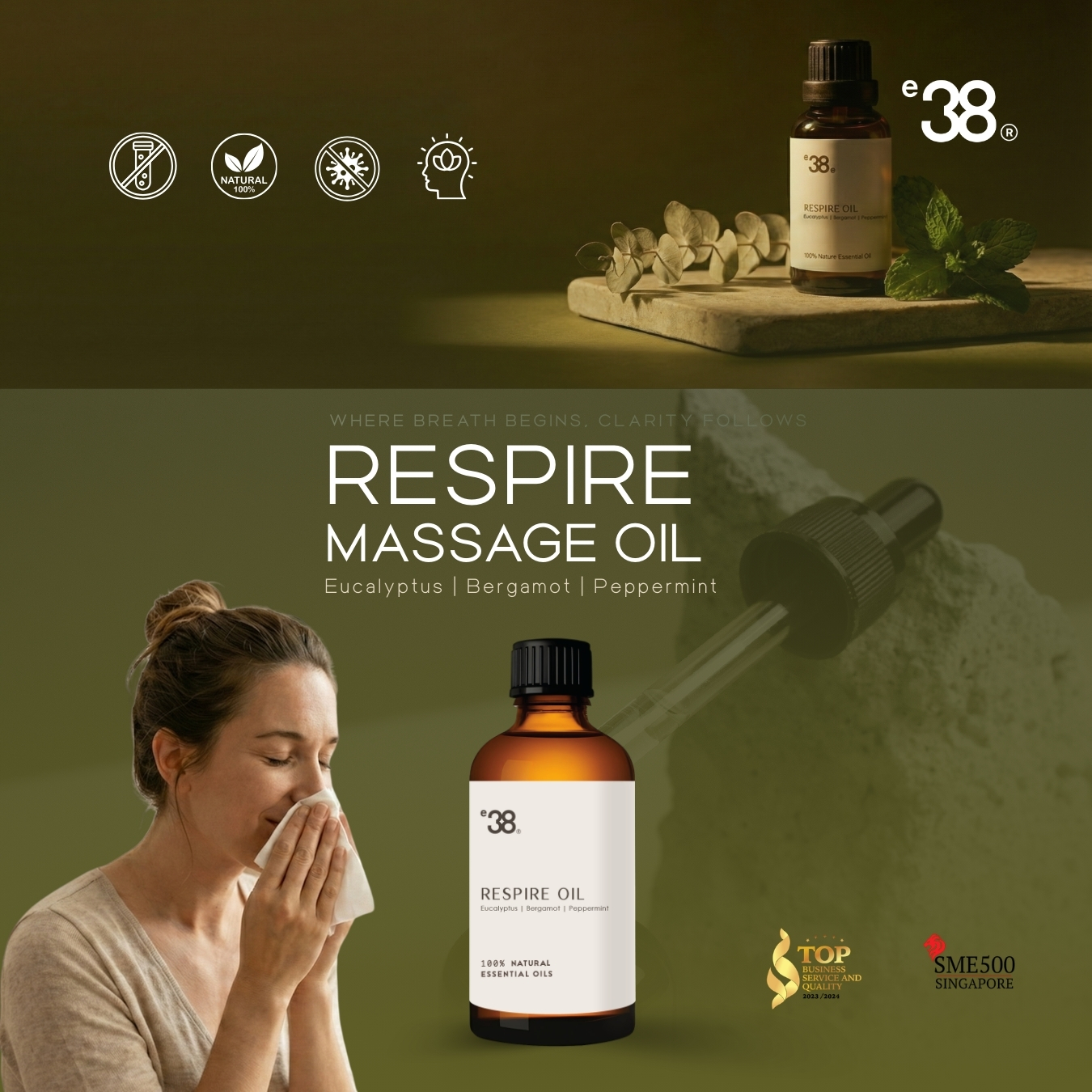 Respire Set (Respire Oil 20ml + Sanitizer 20ml)