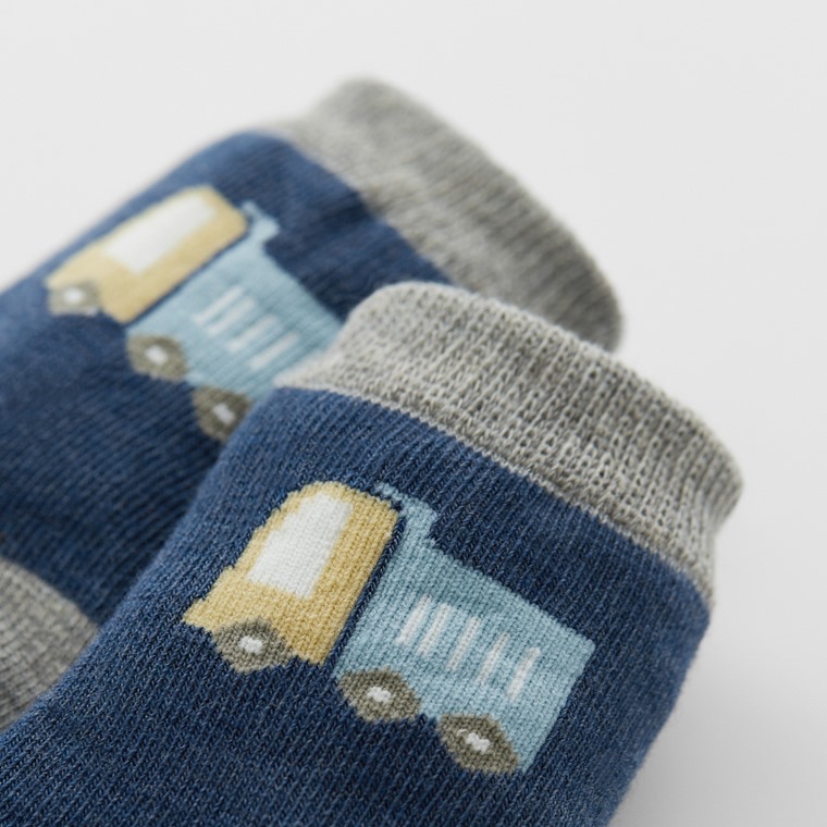 部分現貨💚預訂 台灣直送💚兩色可愛提花防滑中筒襪三對裝