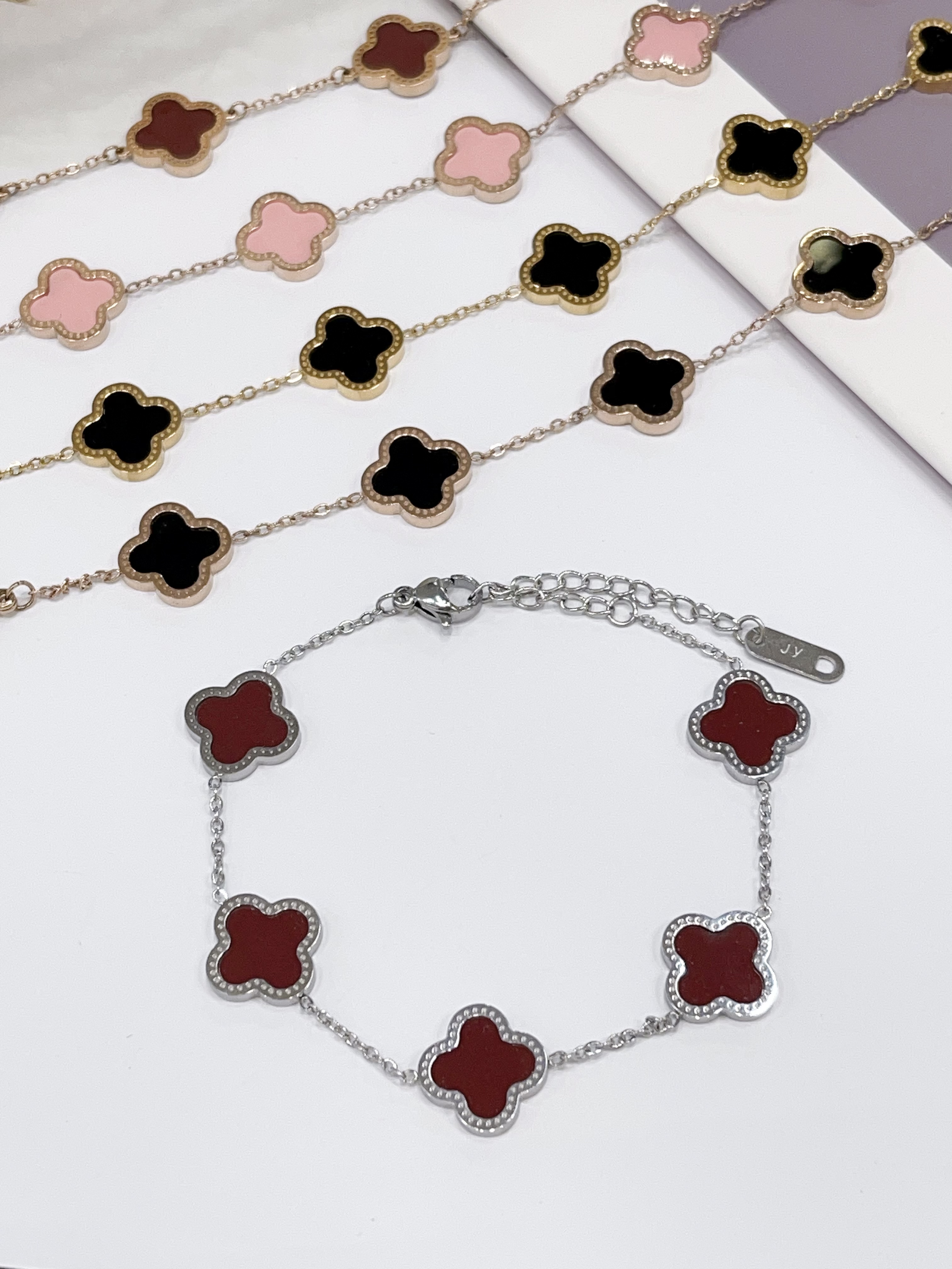 边边不同色四叶草钛钢手链🍀