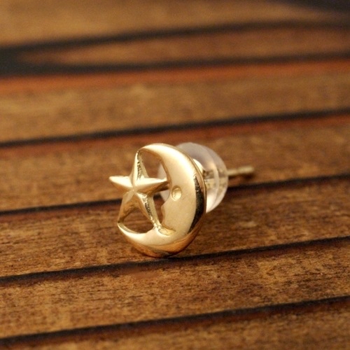 只按訂單生產~Atease STAR MOON 18K PIERCE pre order/訂購