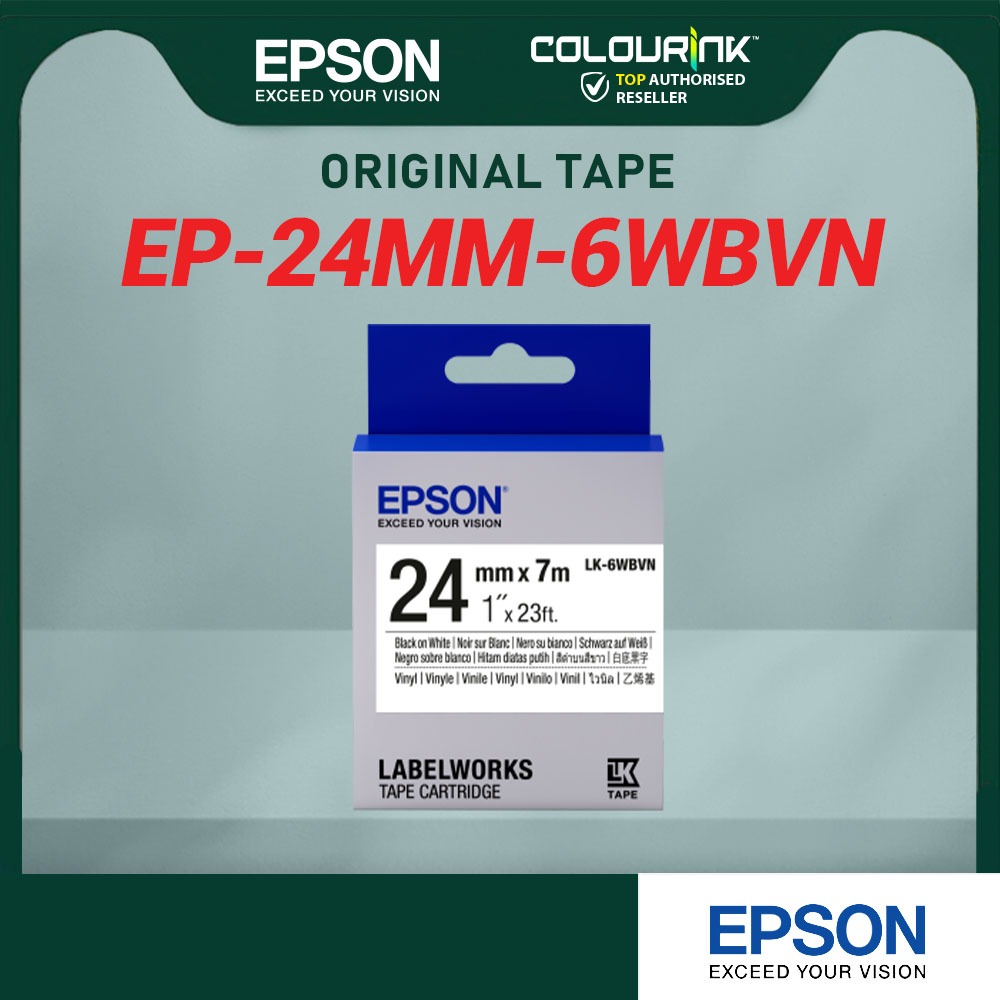 Epson Original Vinyl Laminated Sticker LK-Tape 4WBVN 5WBVN 5YBVN 5WBVN 6YBVN 7WBVN 7YBVN for Labelworks Printer