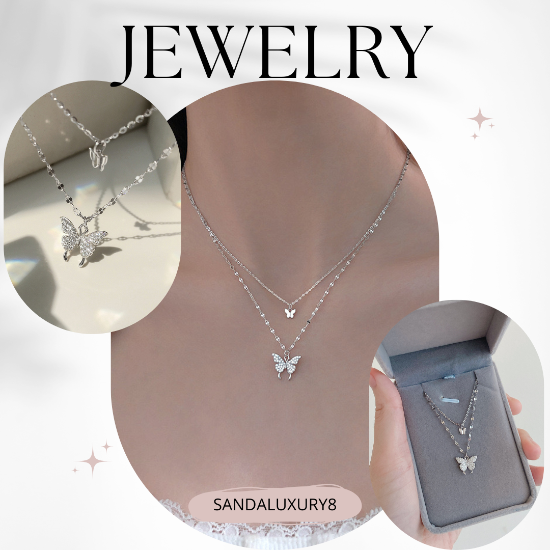 Elegant Butterfly Necklace for Women - Silver Chain with Butterfly Pendant - Perfect Gift for Her - SANDALUXURY8