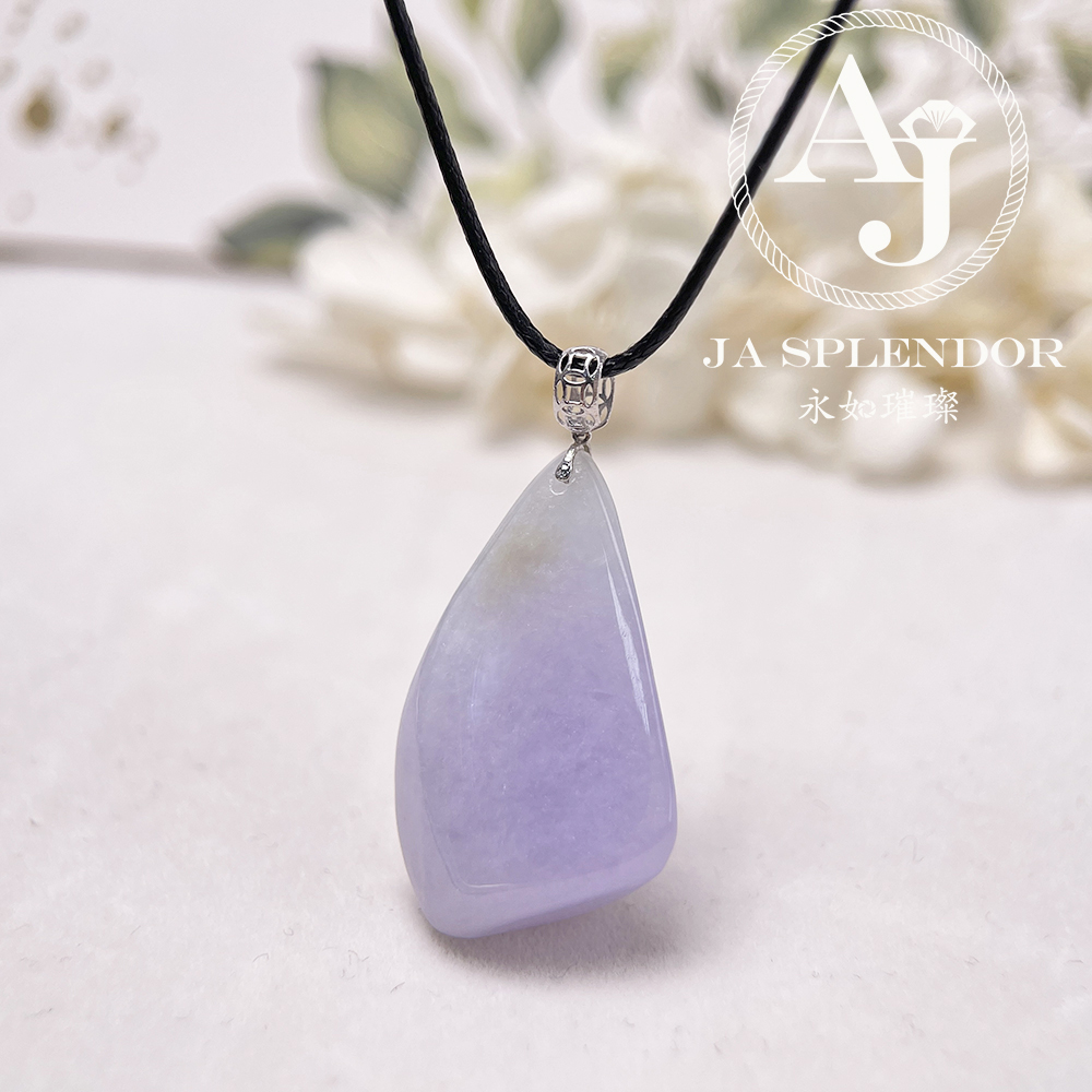 JNK-214 天然翡翠A玉 冰潤紫羅蘭隨形18K金吊墜