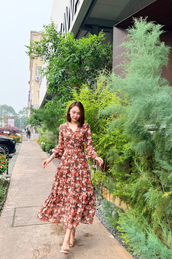SS-Y682 FLORAL CHIFFON MAXI DRESS