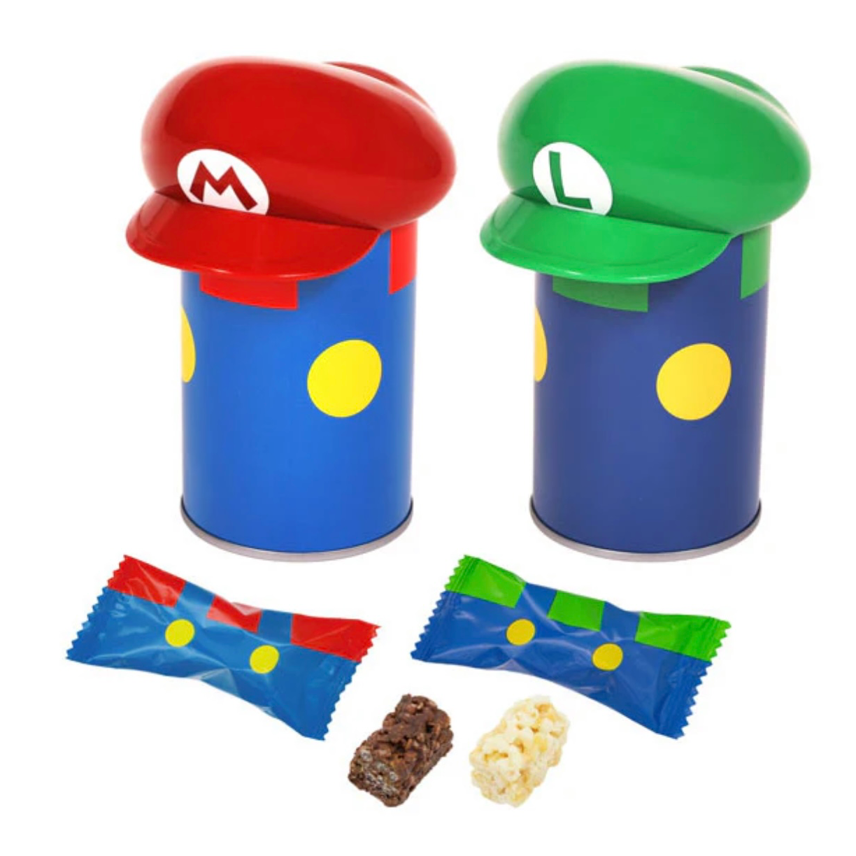 Mario/Luigi Chocolate Crunchy Can Set (2 cans)