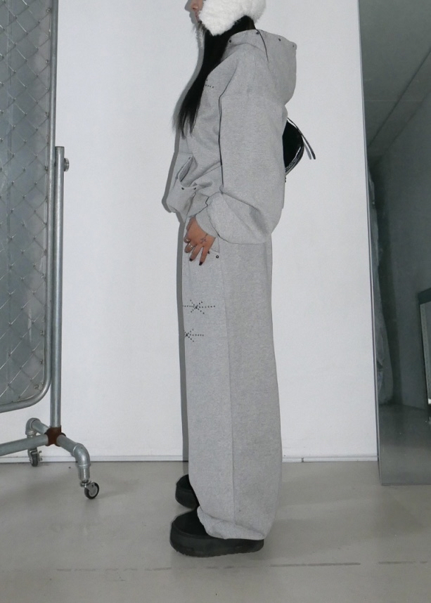 Studded Wide-Leg Sweatpants