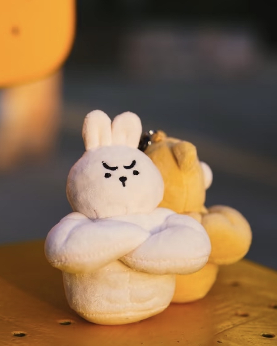 暴力可愛・厭世臉肌肉熊/兔 毛絨掛件 