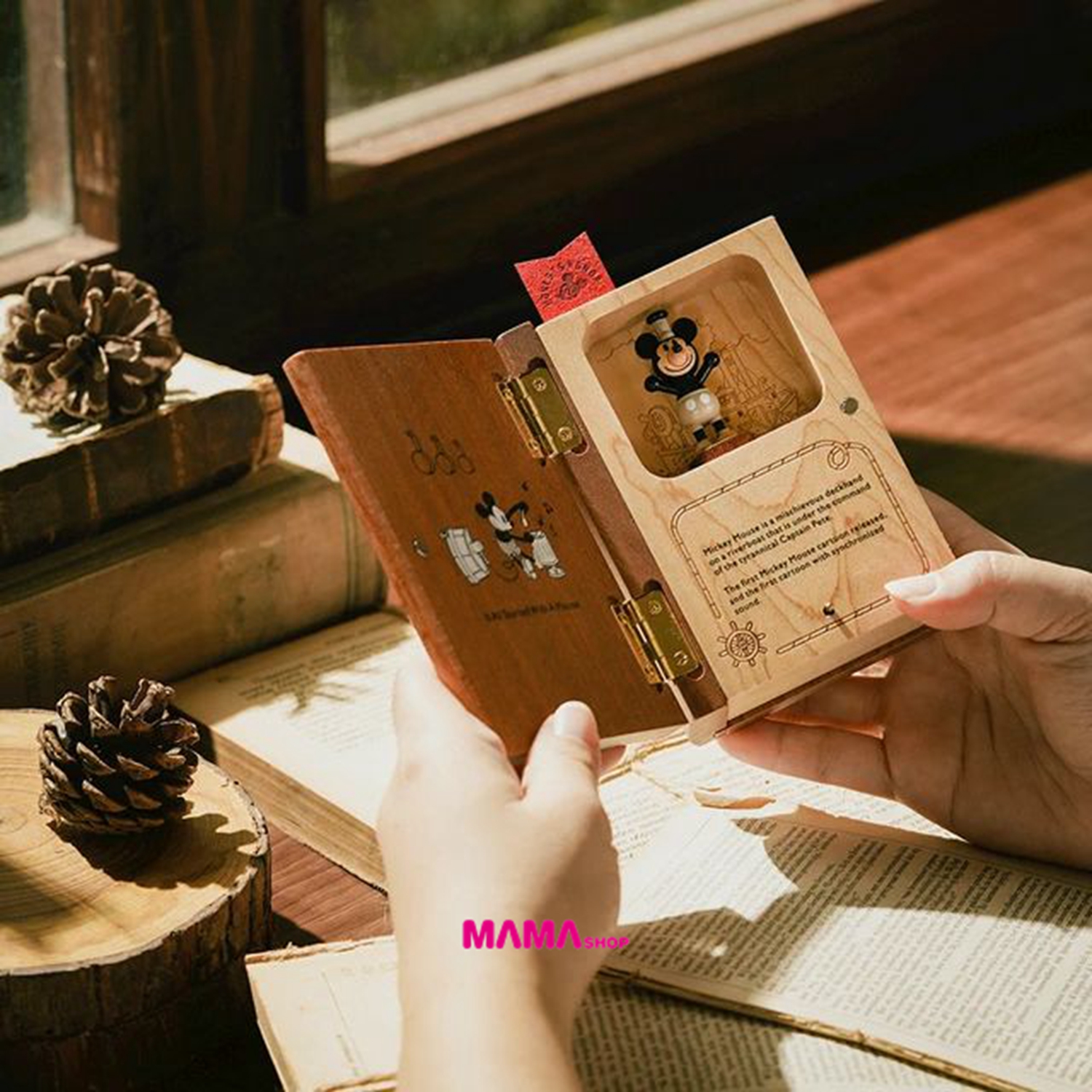 台灣直送迪士尼米奇典藏書造型音樂盒