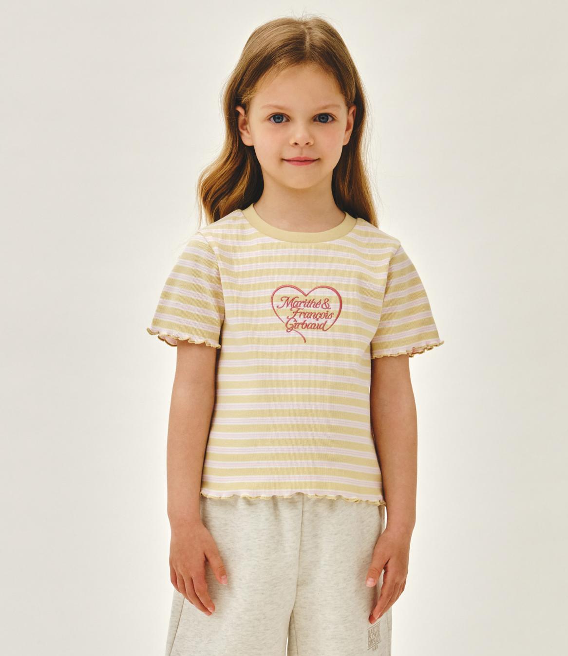 Ⓜ️ fg kids女款橫間ruffle TEE 折扣優惠 Blue / light yellow Size 100-150