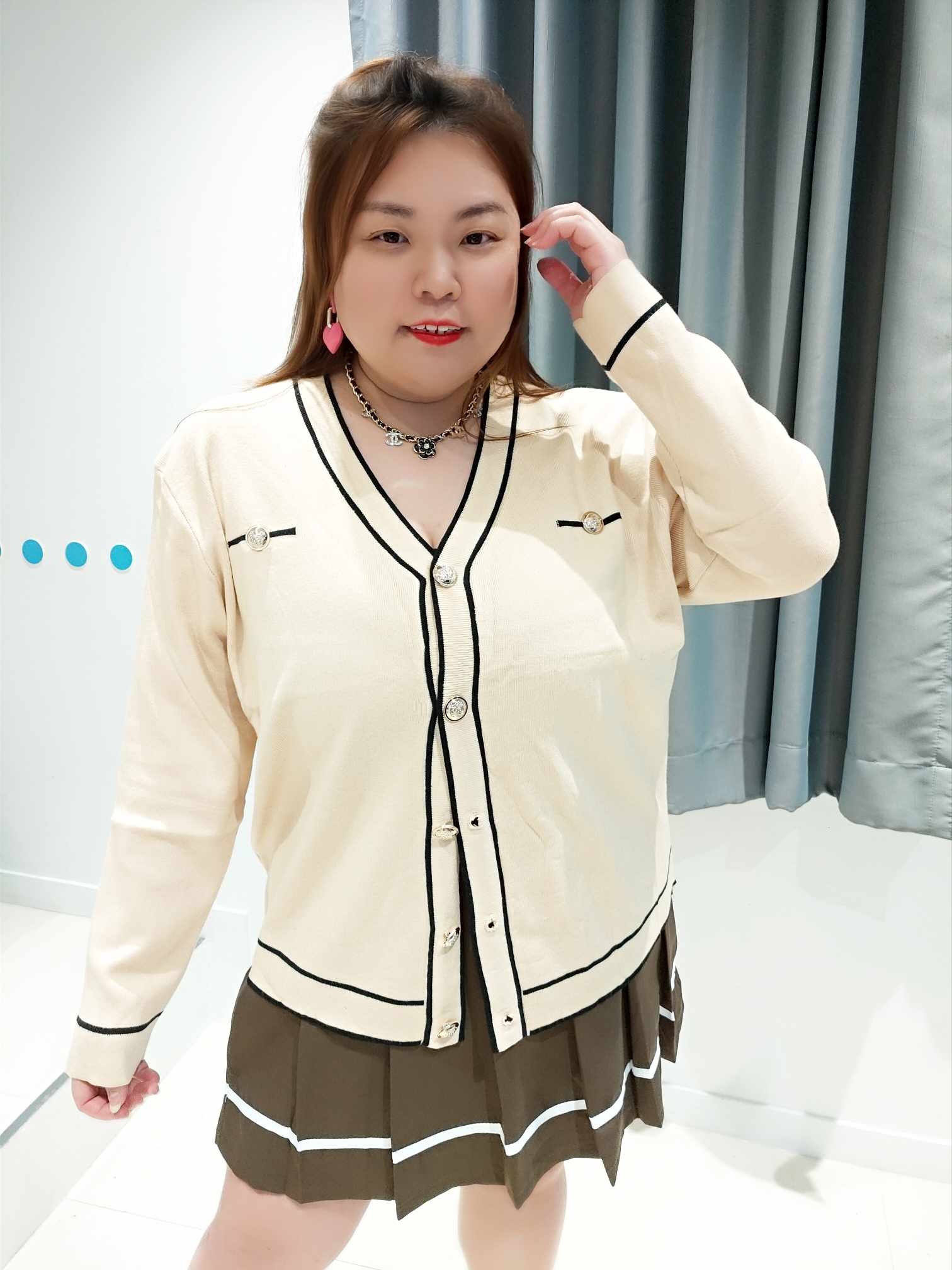 DSE14 学院风针织外套