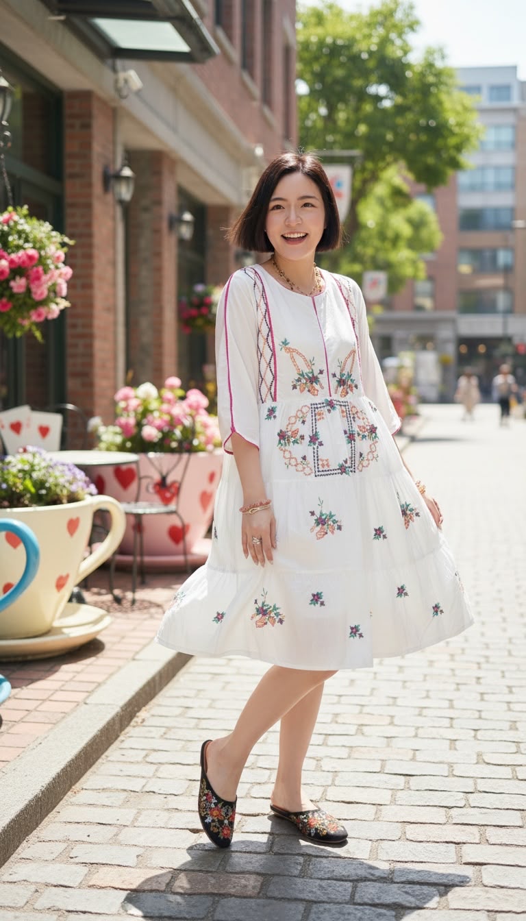 2602 White Fafa Emb 3 Layers Cake Short OP 37"