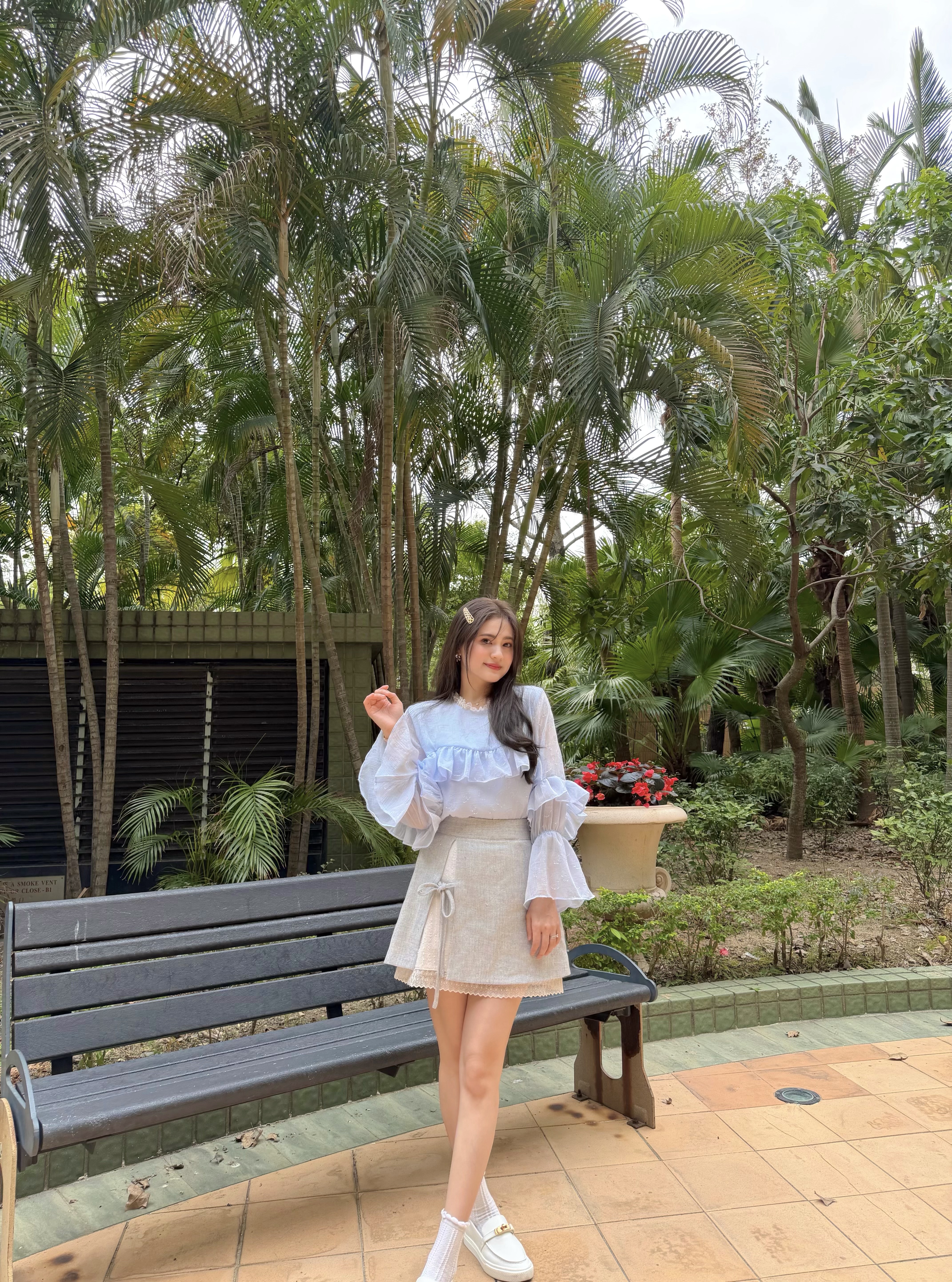 #HANNAexclusive# Fall In Heart Ruffle blouse