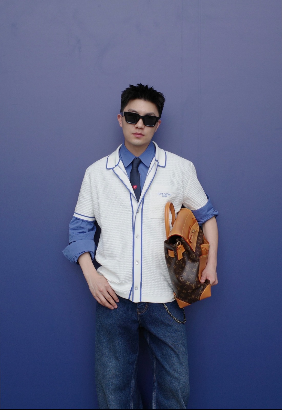 【原單】LV Waffle Signature Short-Sleeved Shirt 蜂巢紋翻領短袖襯衫