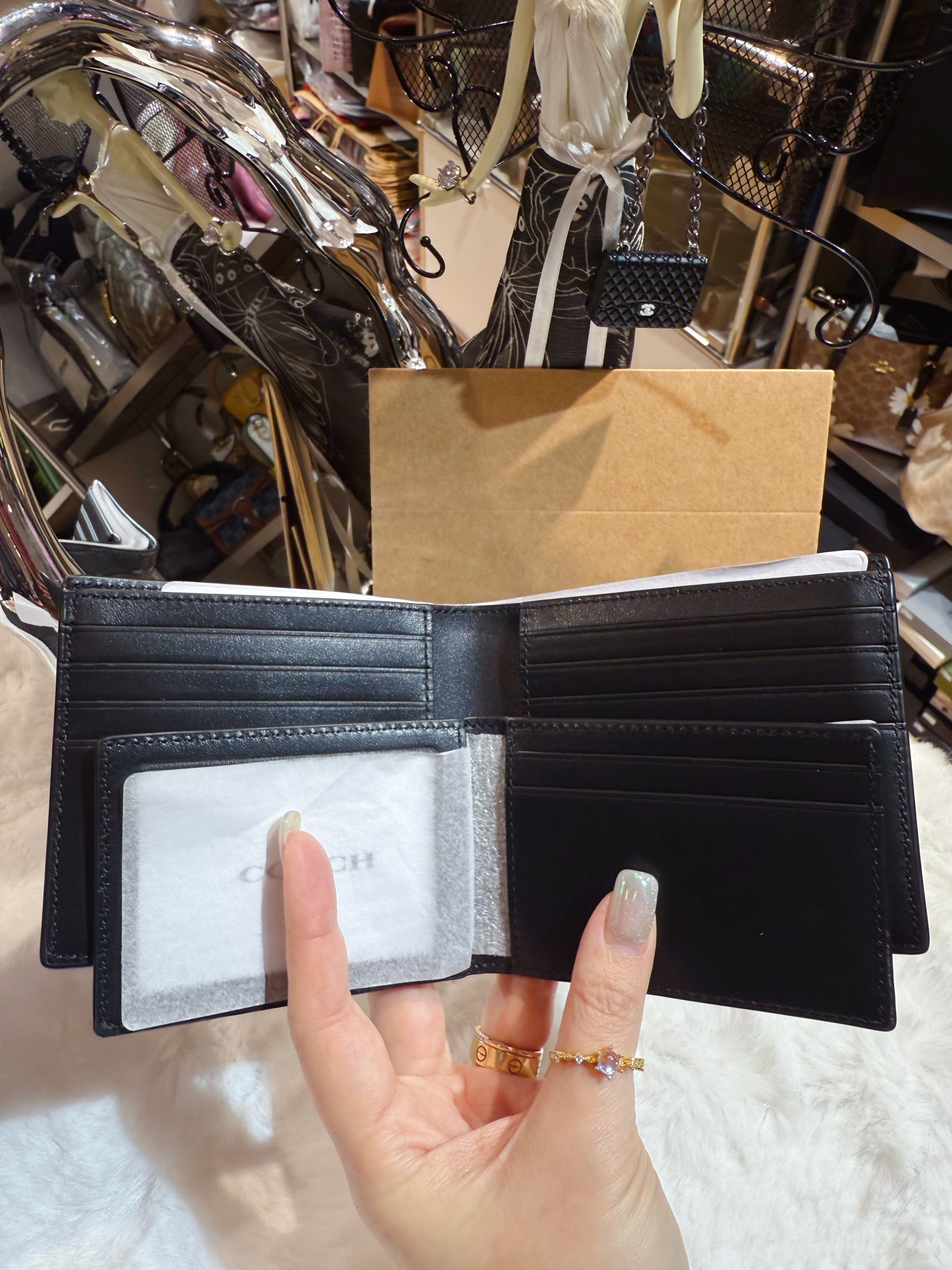 Coach bi fold wallet 1205/sleather/blk