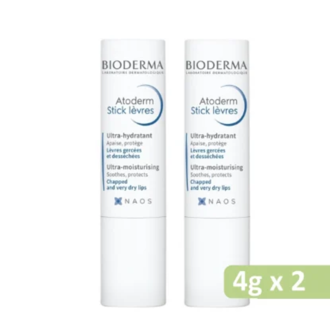 Bioderma - Atoderm 賦妍修復滋養潤唇膏 4g x 2 (新舊包裝隨機發貨) [平行進口]
