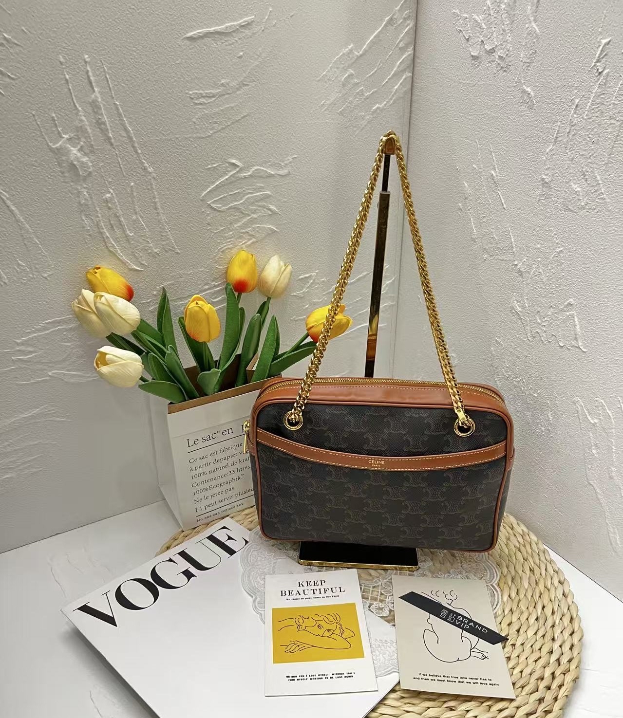Celine Medium Patapans in Triomphe Canvas