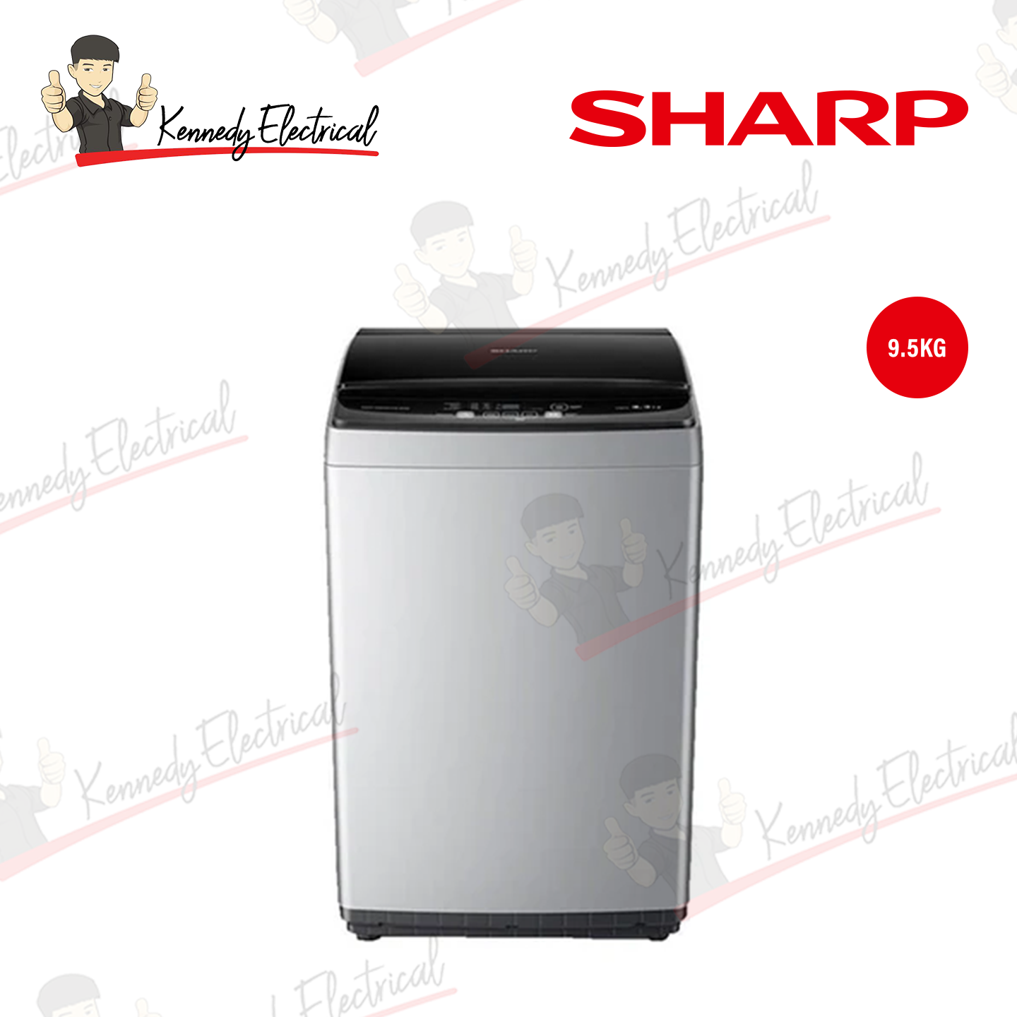 Sharp 9.5kg Top Load Washing Machine (ES921X)
