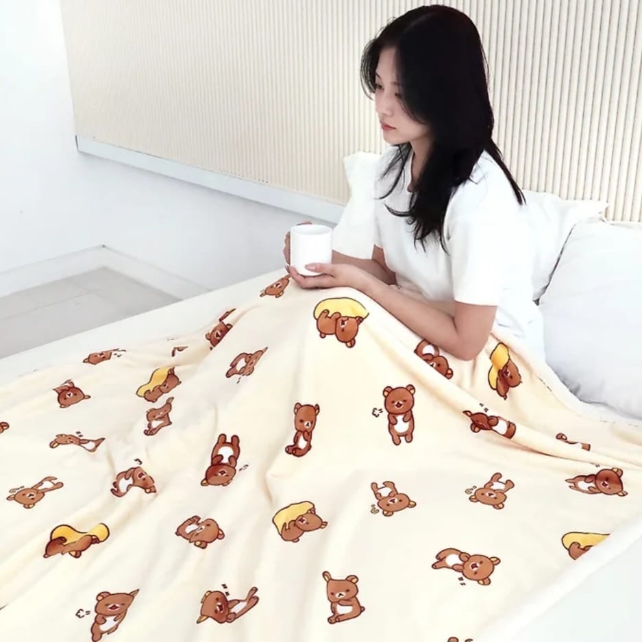 《預訂貨品》全新韓國限定 Rilakkuma 毛毯（淺黃包）