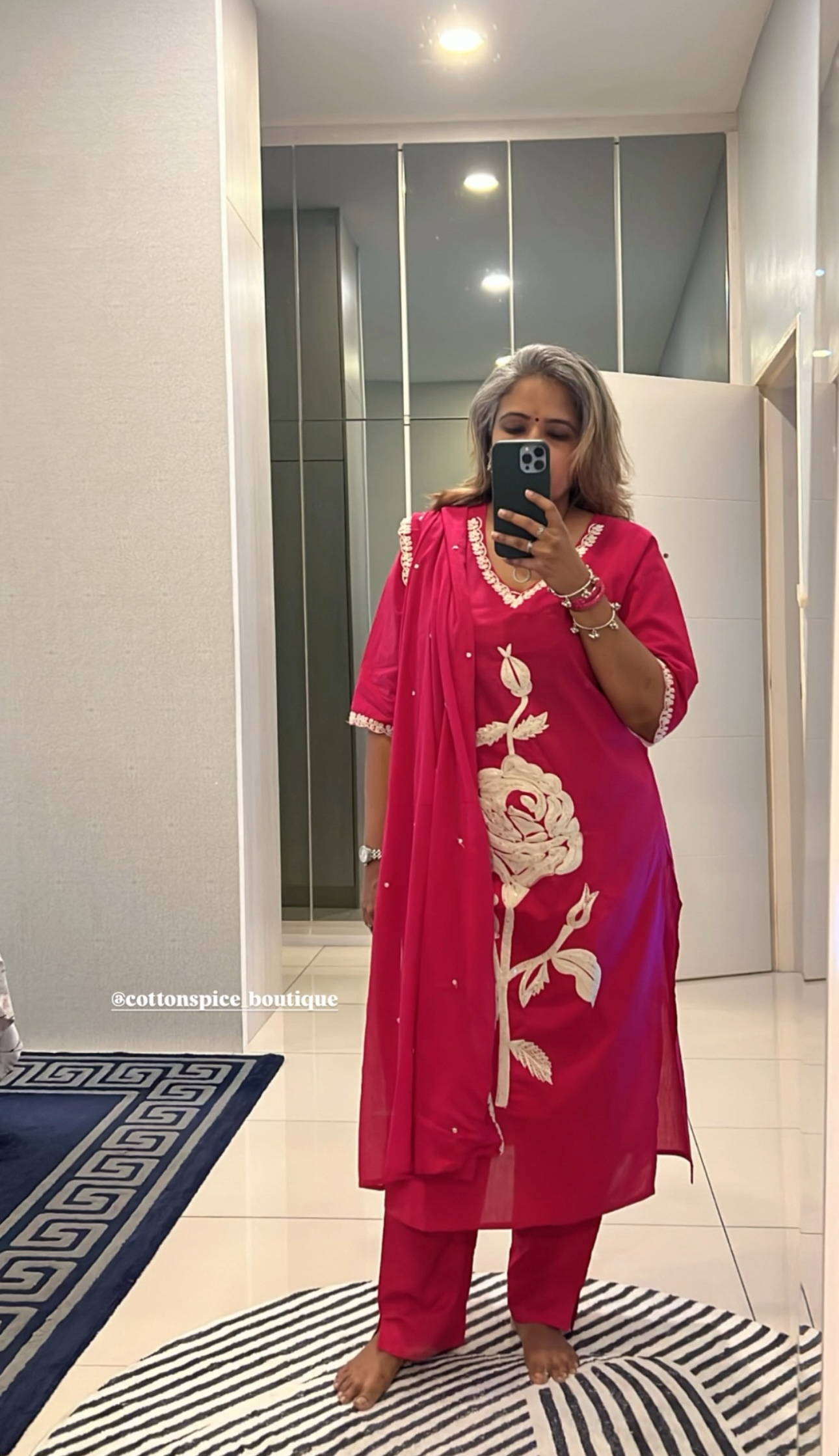 Pink embroidered  Kurta set