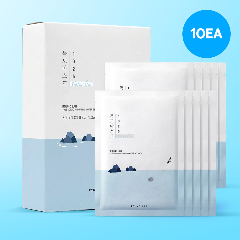 ROUND LAB 1025 Dokdo Hydrating Water Gel Mask Sheet 獨島水凝膠深層保濕面膜10片/盒 | Olive Young優惠套裝