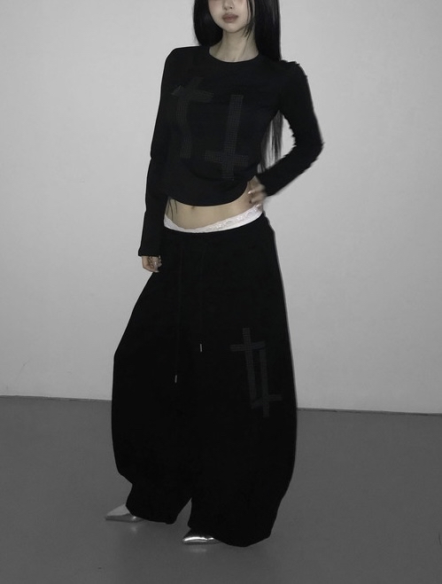 Studded Cross Long Sleeve