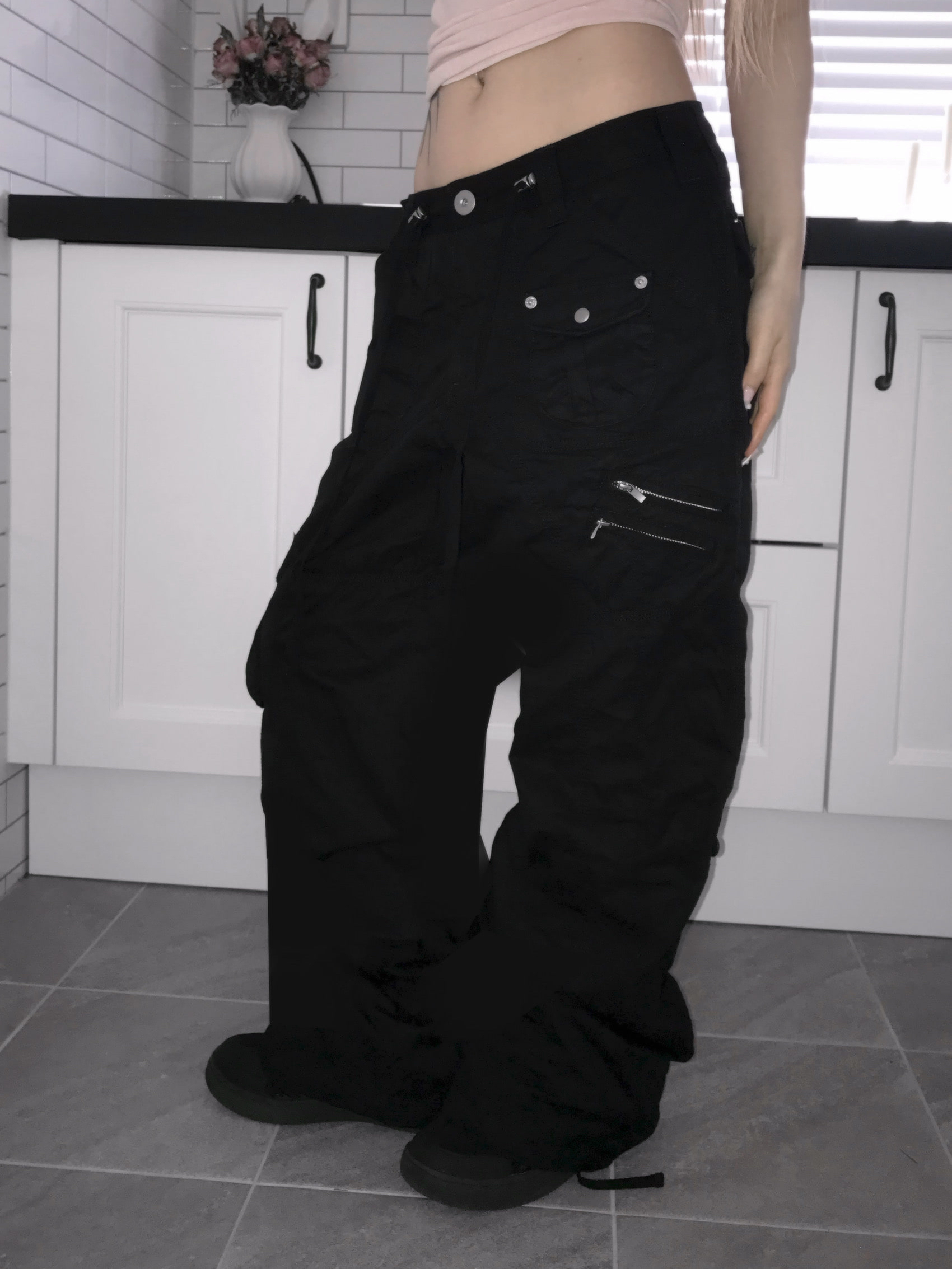 Retro Low-Rise Loose Cargo Pants