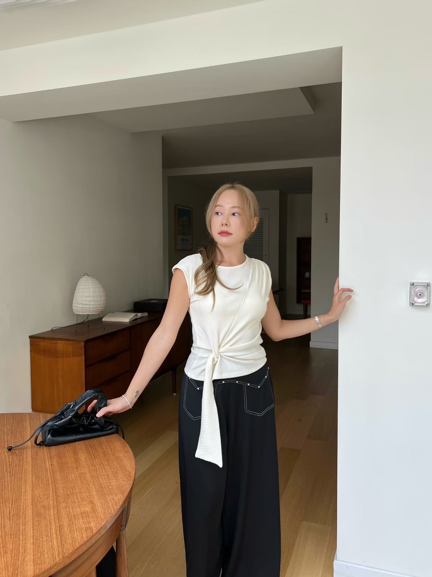 B18 側綁直紋背心