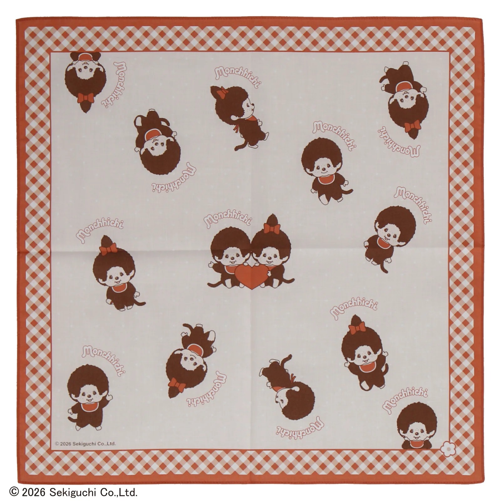 🎀【預訂】Monchhichi-kun & Monchhichi-chan 印花手帕 B