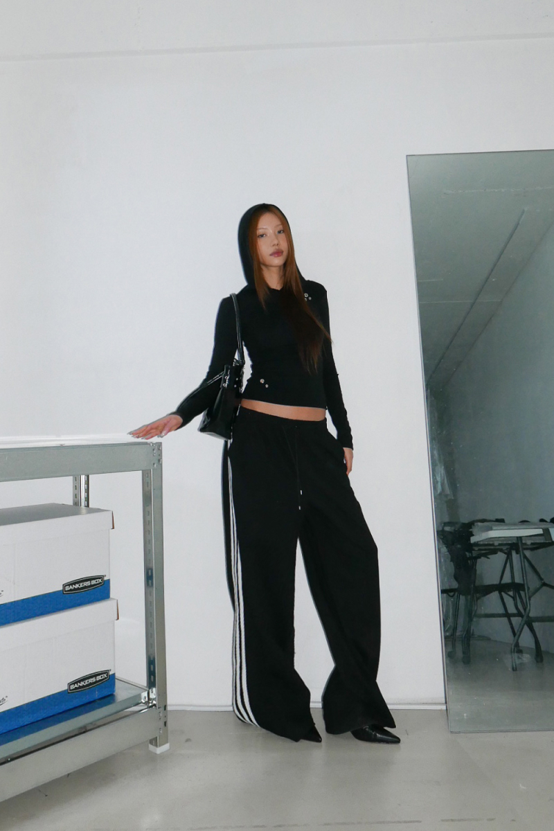 Eyelet Cutout Hooded Top