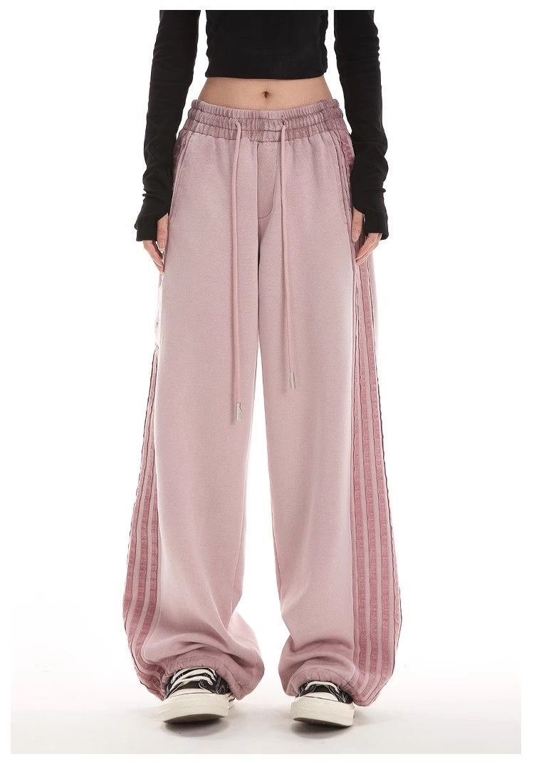 秋冬款男女輕便闊腳棉質褲 