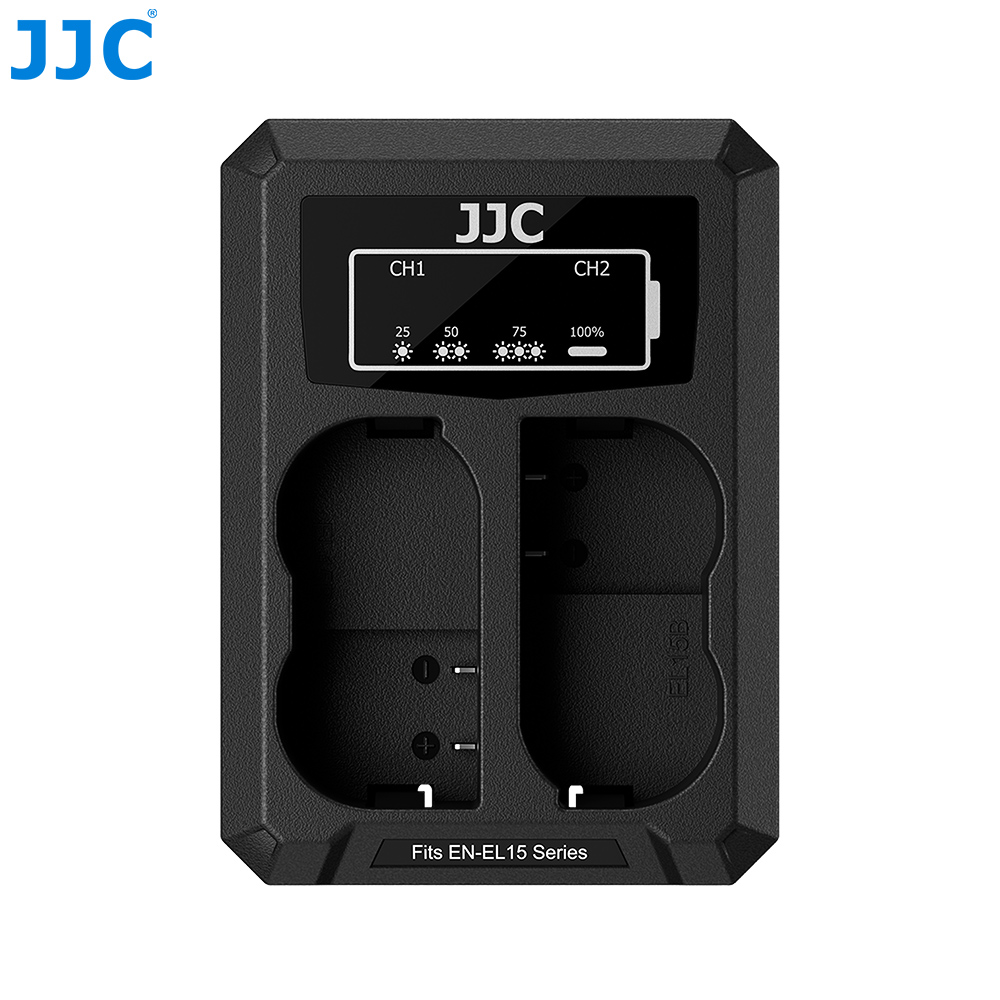 JJC USB Dual Battery Charger For NIKON EL-EL15 (DCH-EL15TC)