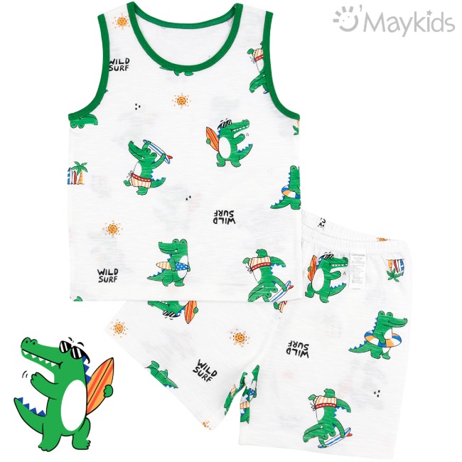 Maykids 無袖家居服 (衝浪鱷魚)