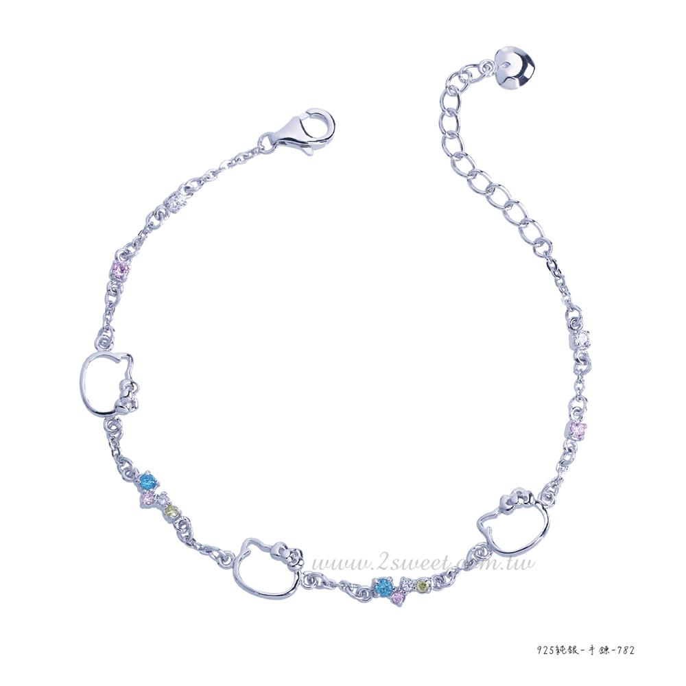 📦訂購 台灣代購 2sweet 甜蜜約定 Sanrio Hello Kitty 彩色鋯石系列 925純銀手鏈