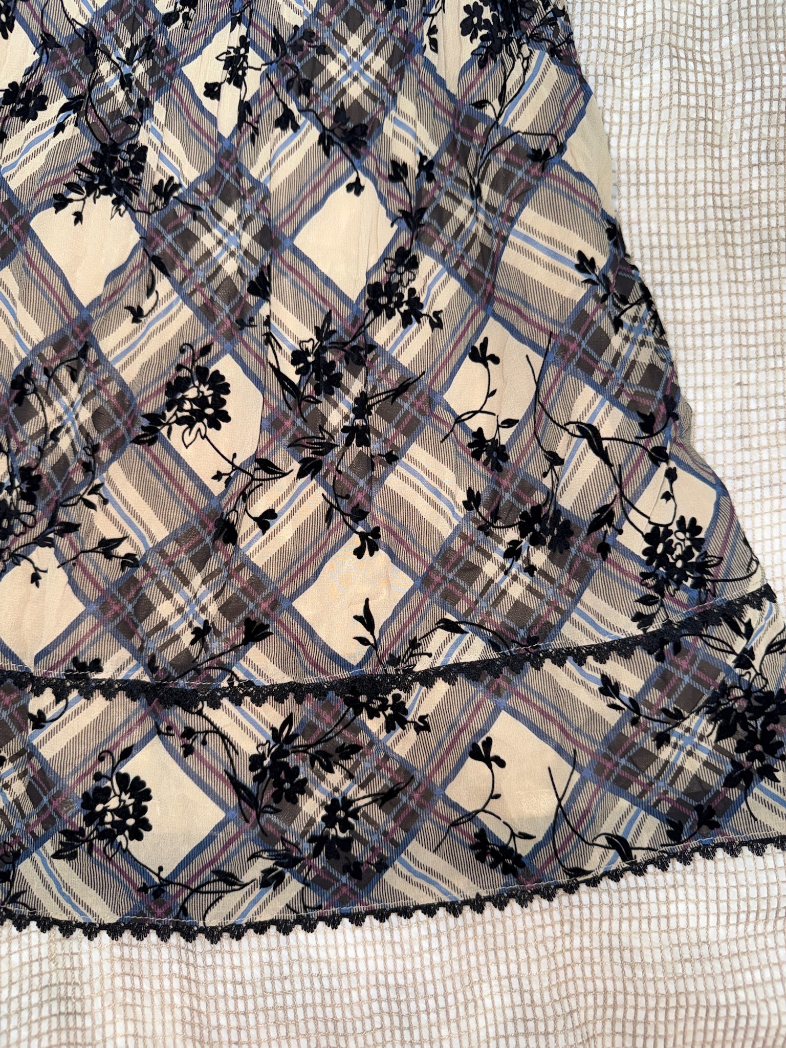 Vintage Fairy Grunge Diagonal Tartan Skirt