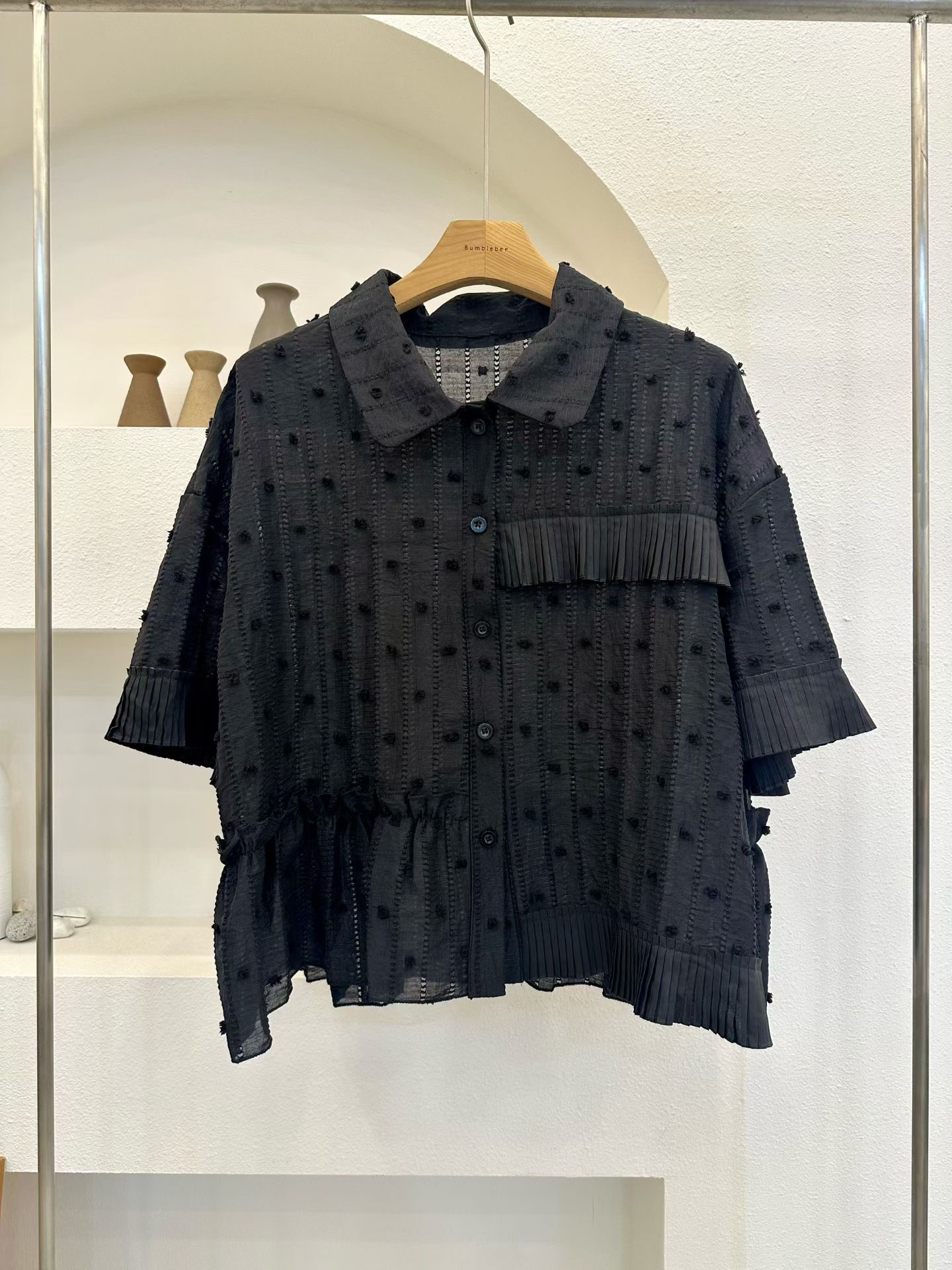 立體粒粒布料Top