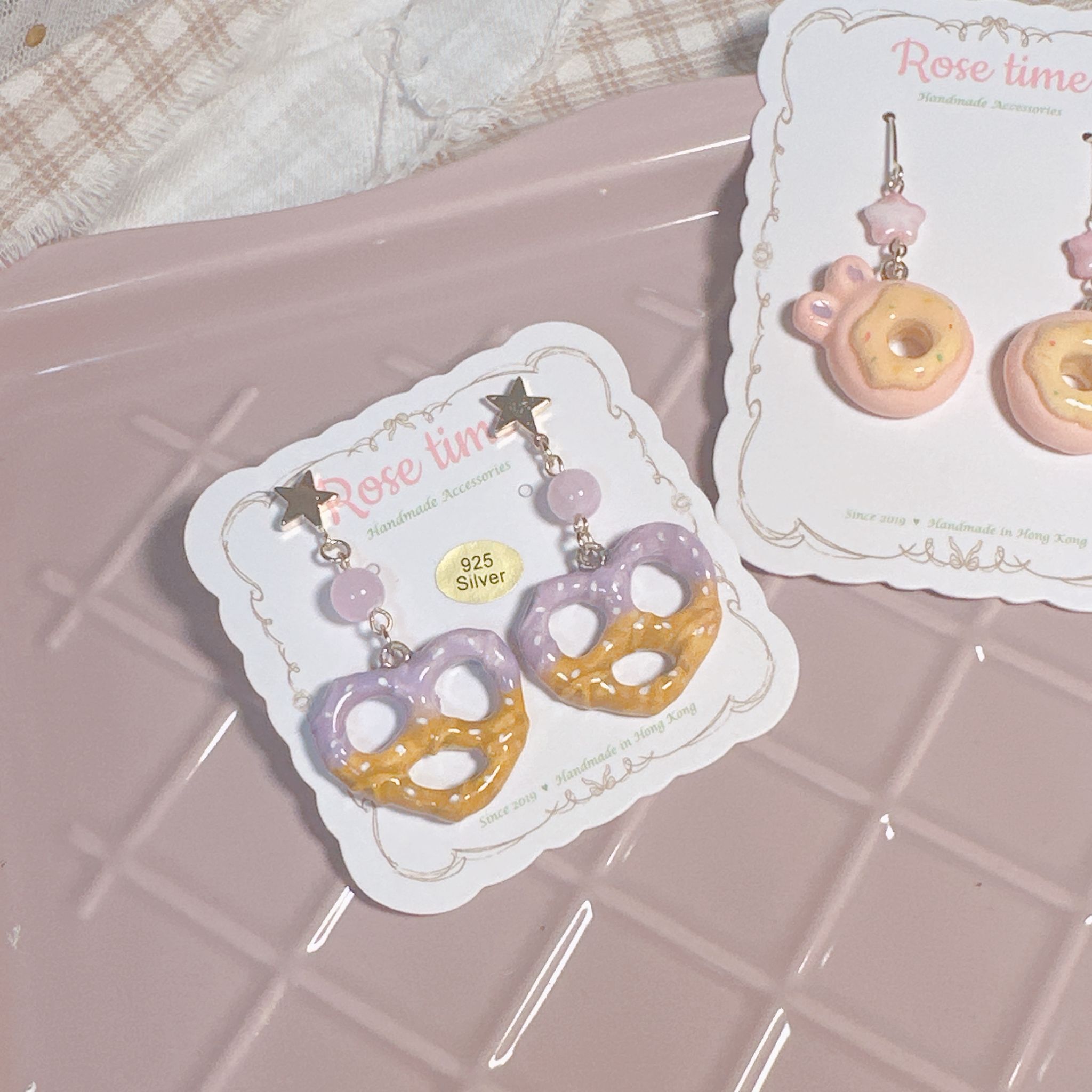 手繪甜點 粉兔冬甩🍩/紫芋蝴蝶餅