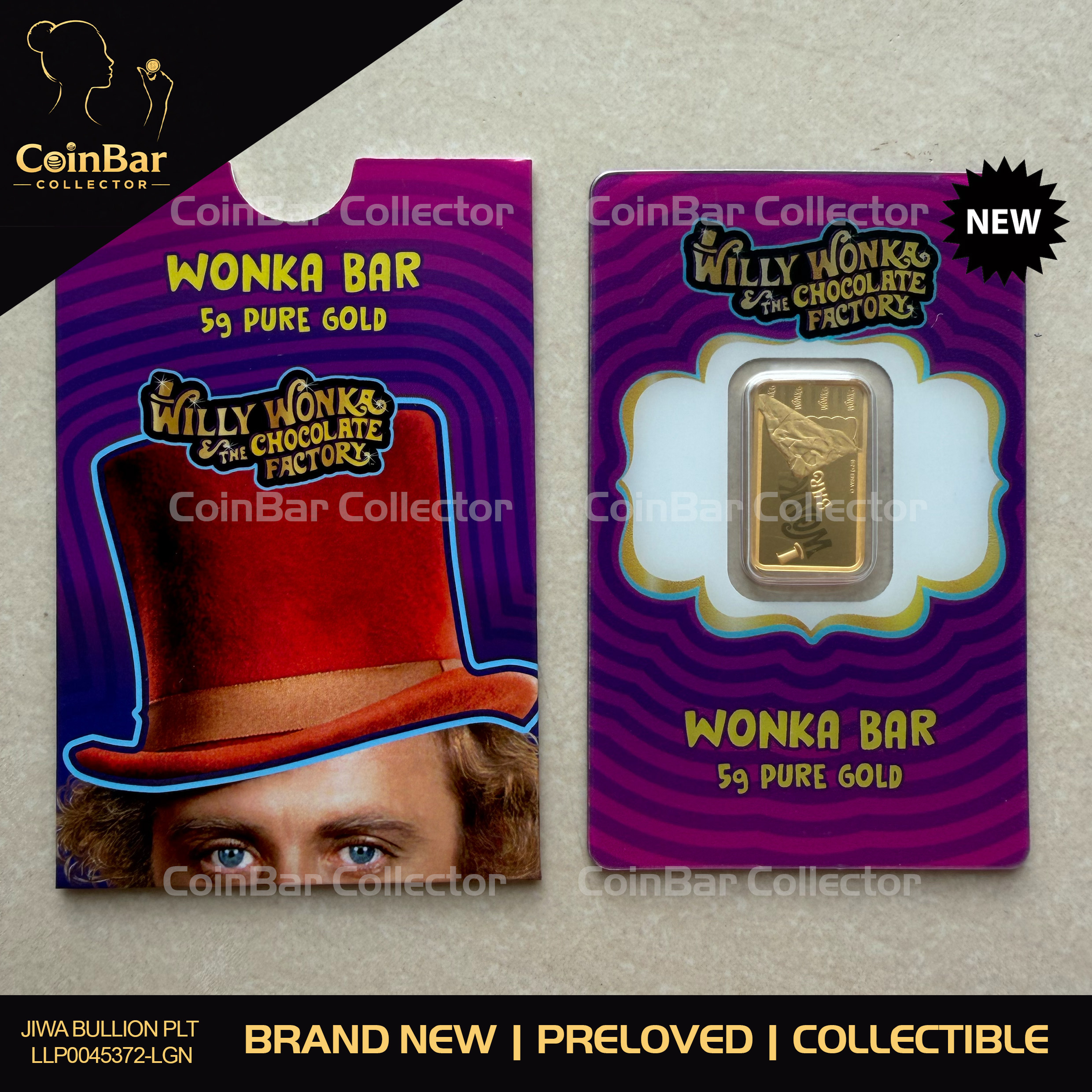 (RADAR SN:404) PAMP Willy Wonka V2 5g 🇨🇭Swiss Fine Gold Bar Emas 999.9 with sleeve 巧克力厂