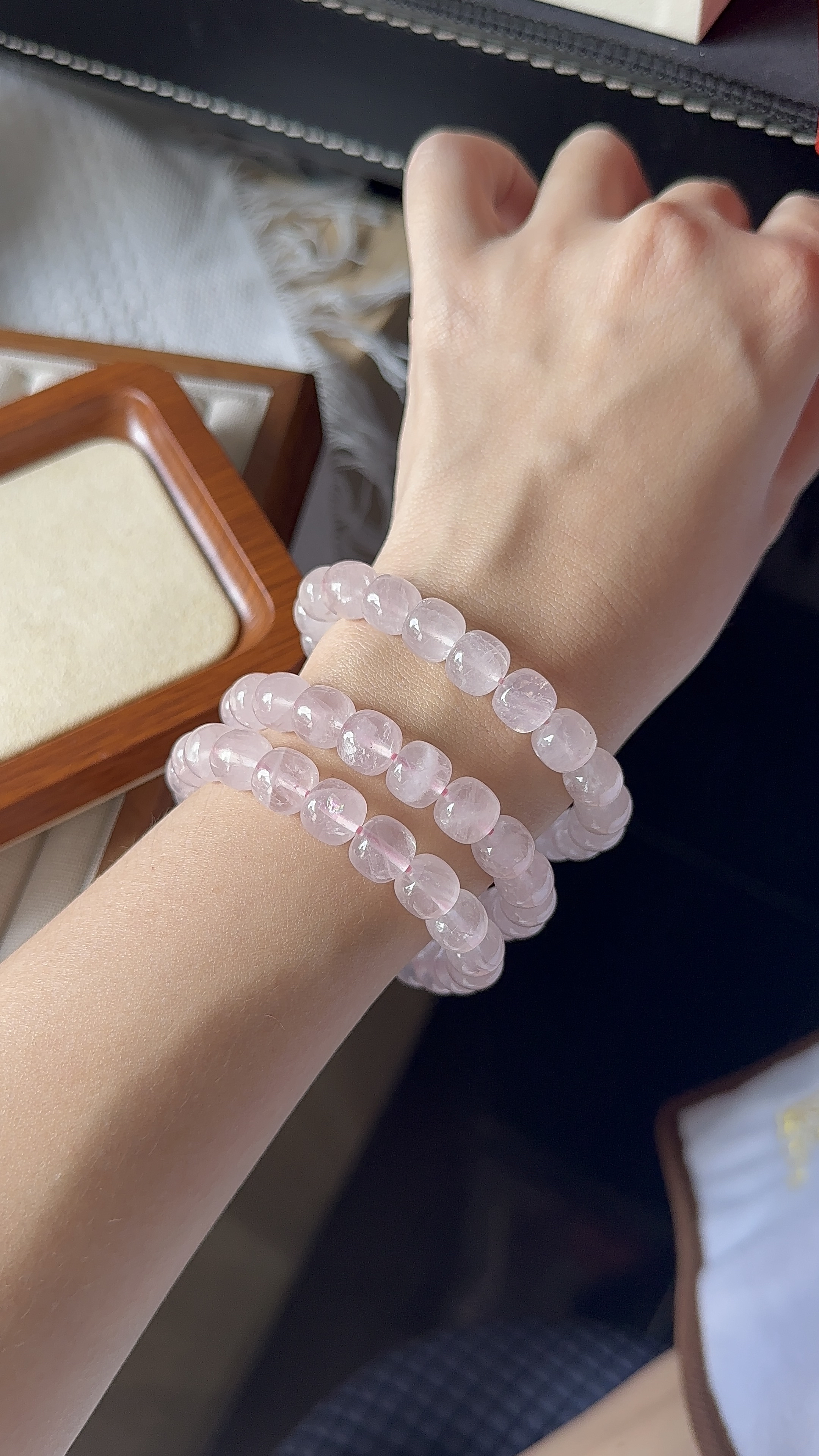 冰透粉晶 ｜ Apple cube Rose Quartz 9.9mm 