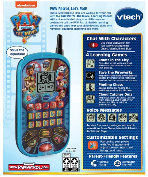 美國直送🇺🇸 VTech PAW Patrol 學習電話 - 藍色