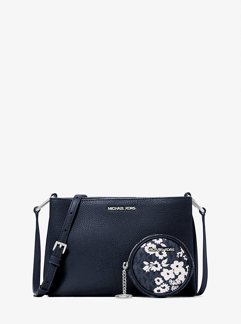 Michael Kors Trisha Pebbled Leather Crossbody Bag With Pouch Gift Set