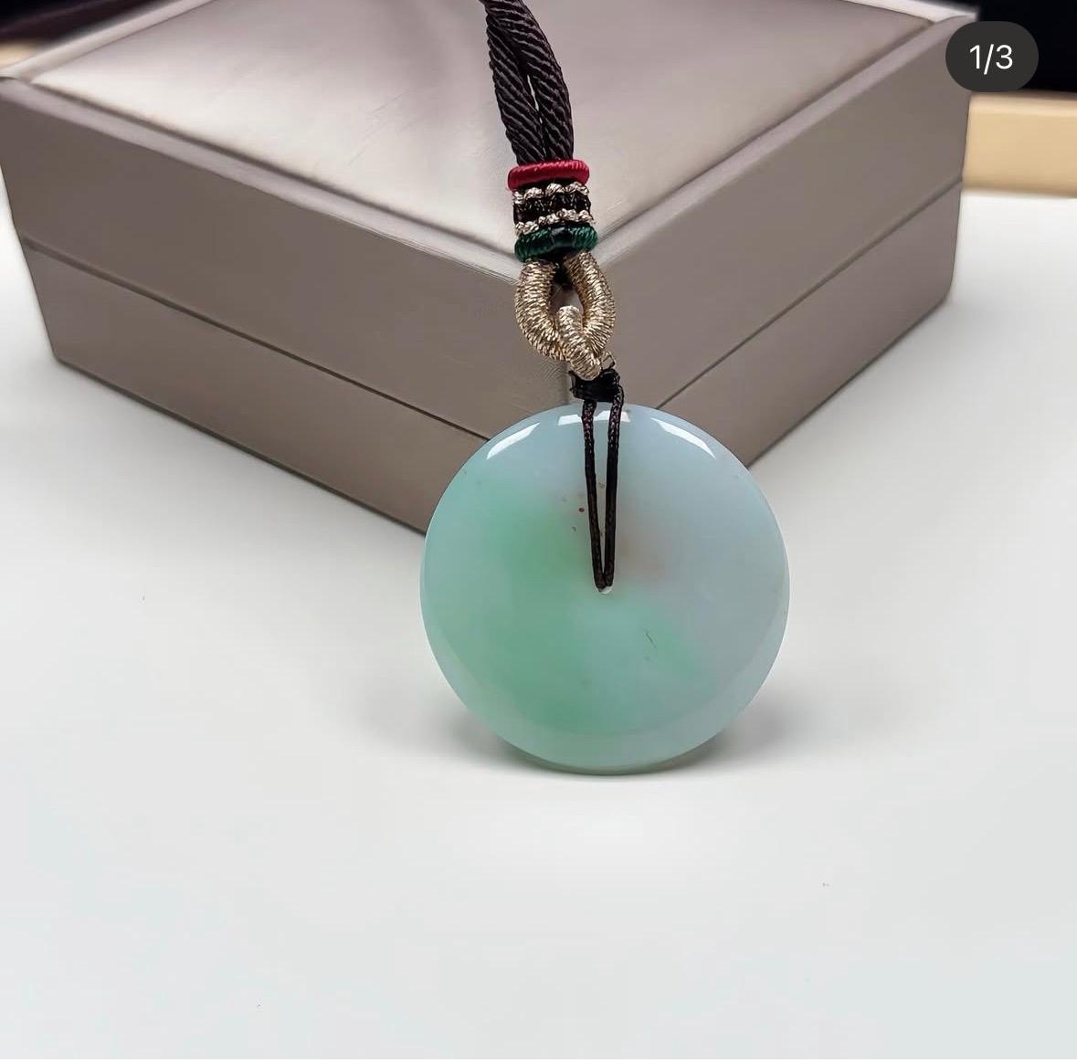 甜綠灑金翡翠平安扣