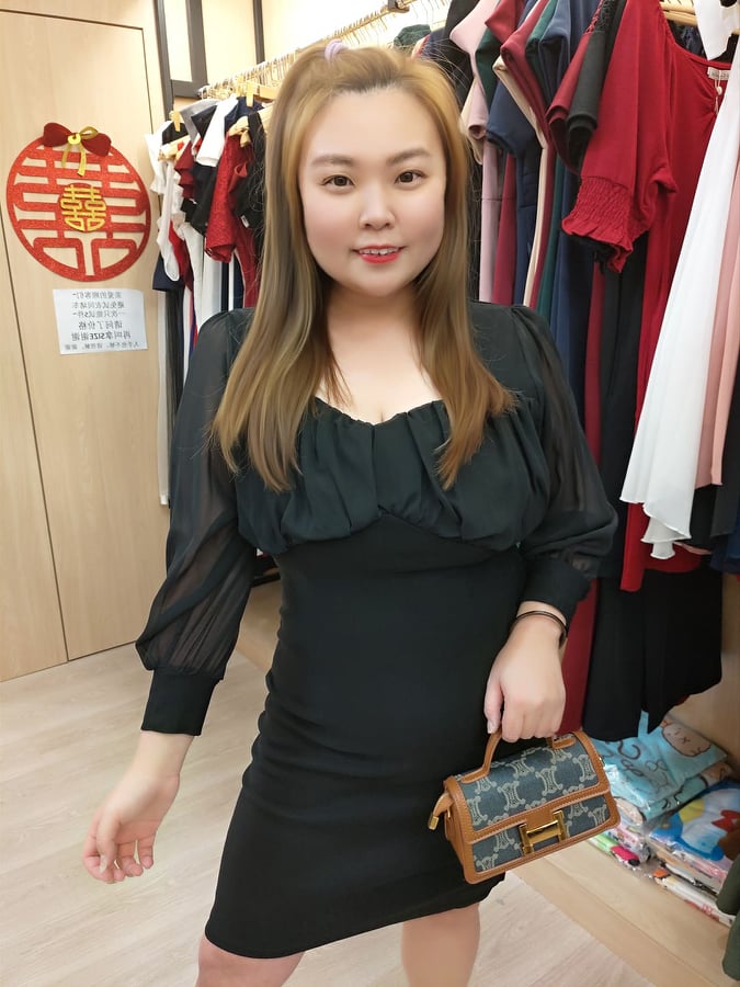 TT397 🔥特价🔥胸前折皱设计长袖修身礼服