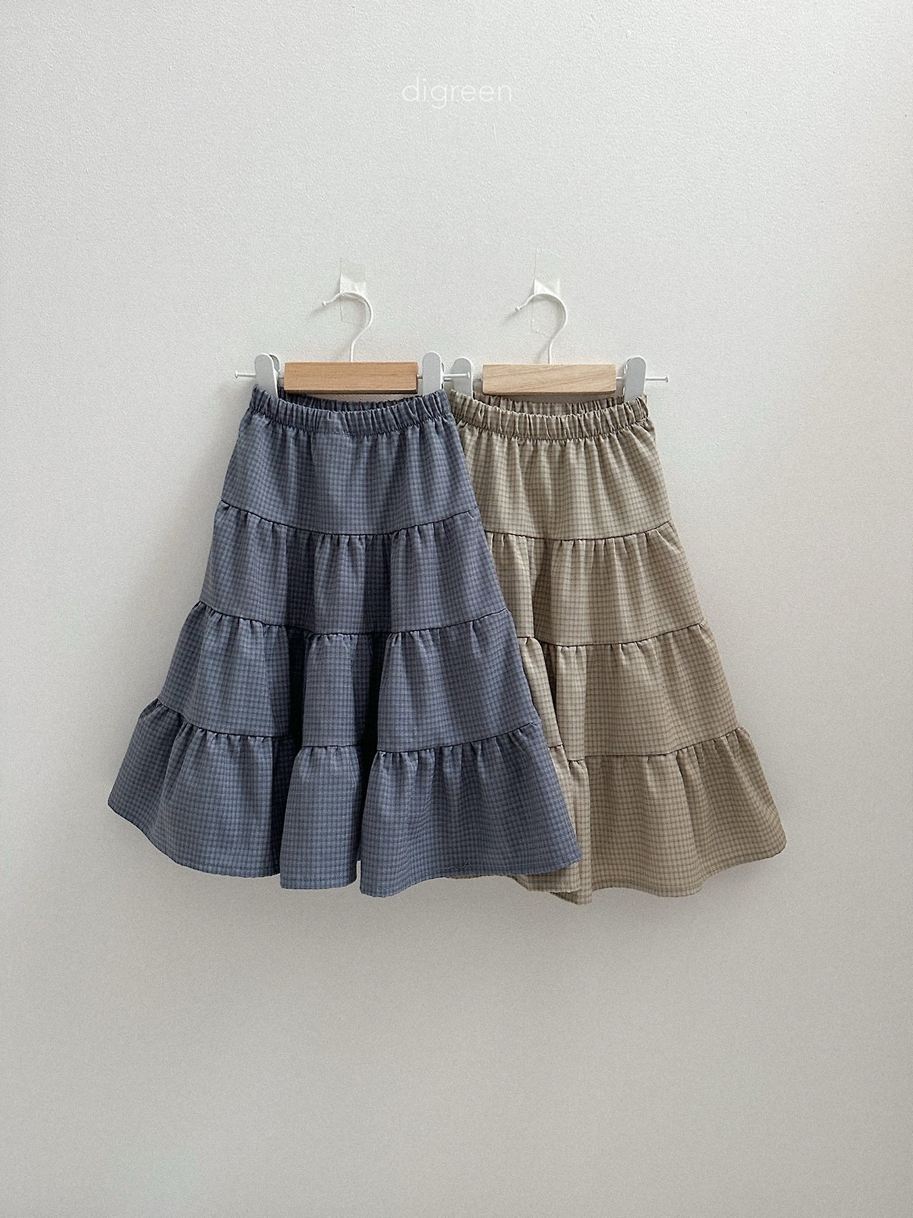 Digreen | check ruffle skirt 