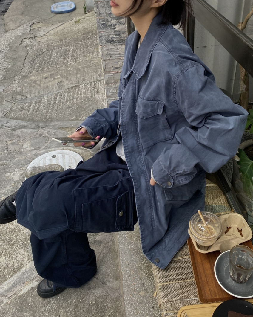 Cotton Wide-Leg Cargo Pants(Unisex)
