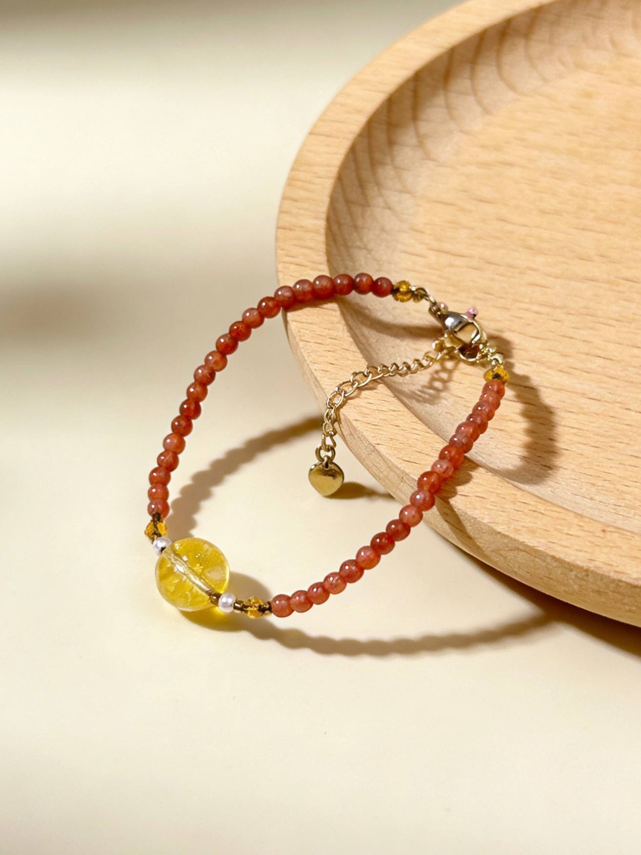 Orange Agate and Citrine Bracelet 