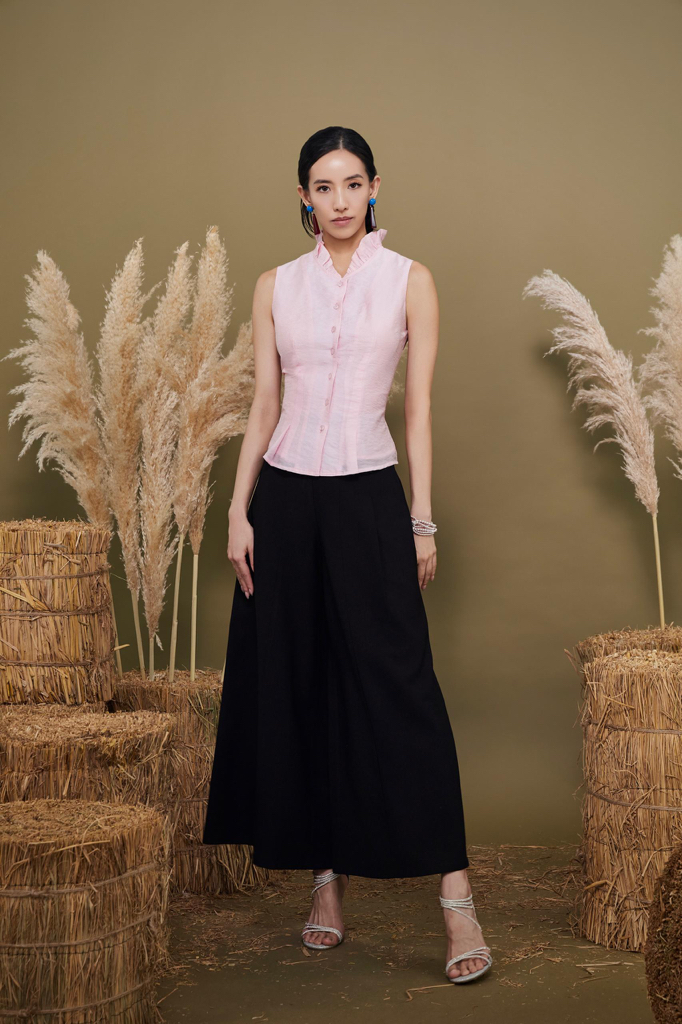 CB2783 Oriental Floral Peplum Top