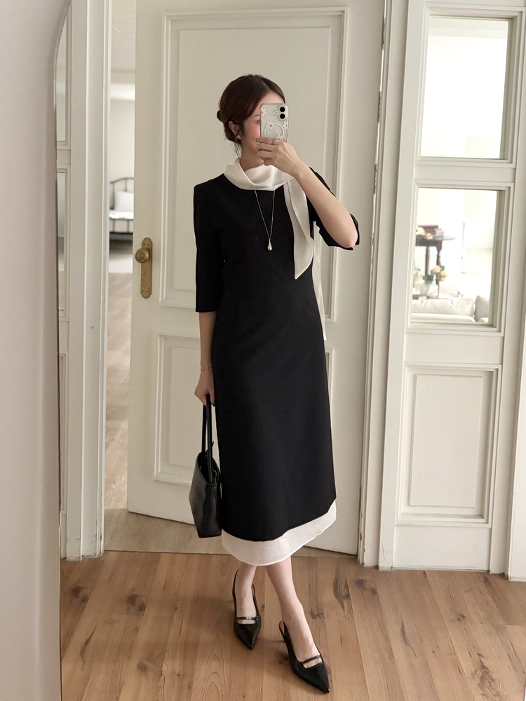Therese Scarf Dress (Black)