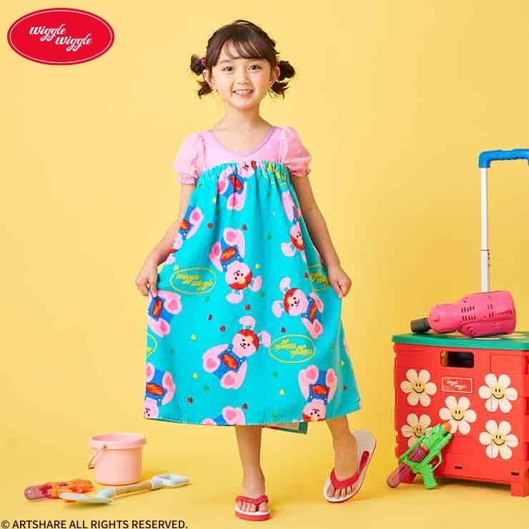 🇯🇵限時預訂 日本直送🇯🇵Wiggle Wiggle小兔圖案滿印游泳浴巾裹巾